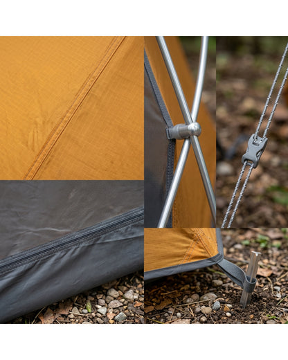 Wareo 1-Person Backpacking Tent 220 x 90 cm Amber and Graphite - Detail view
